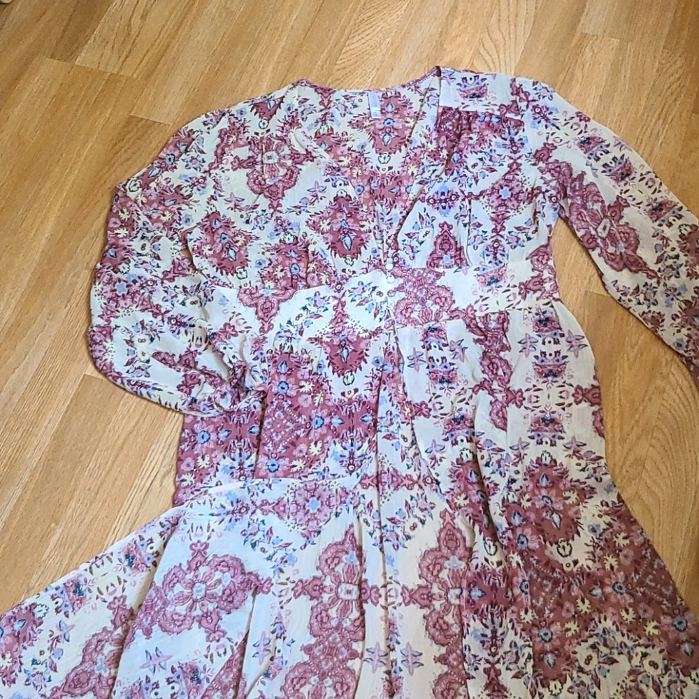 Floral siphon midi kimono